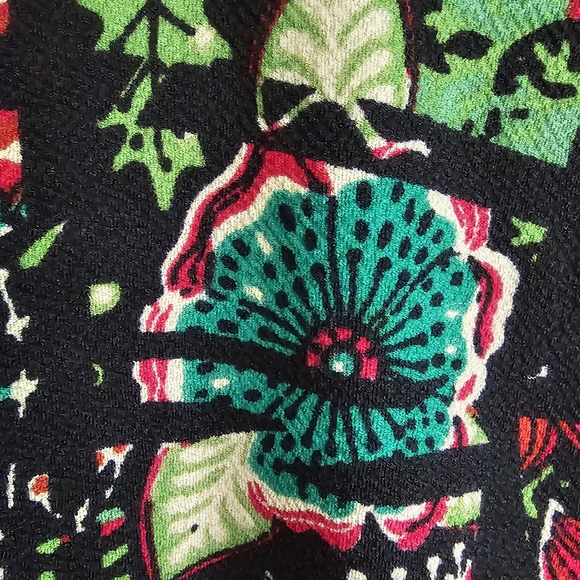 LulaRoe Tropical Floral Black Pencil Skirt Women's Sz M - Picture 6 of 9